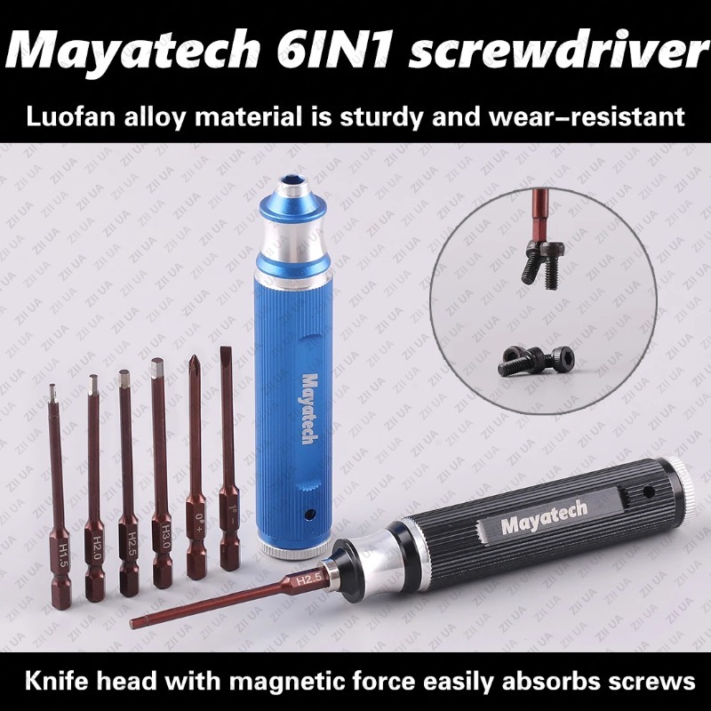 Rc Helicopter Tool Kit - Set Alat Obeng Hex 6-in-1 Magnetik